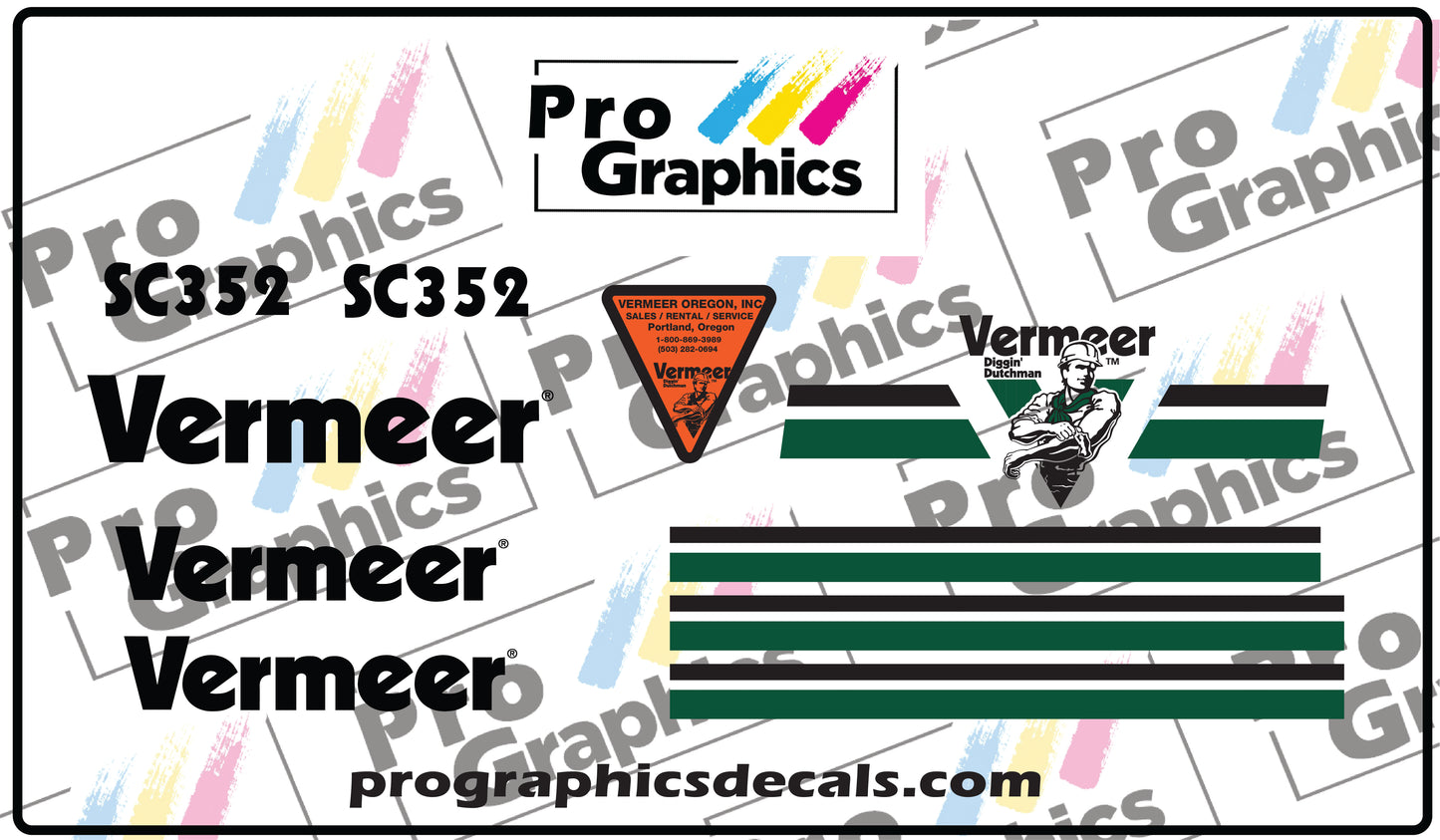 Vermeer SC352 Stump Grinder Decal Set